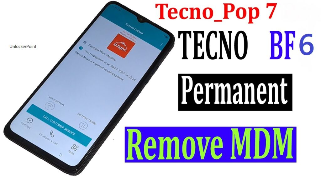 Tecno Pop 7 BF6 Mdm Unlock